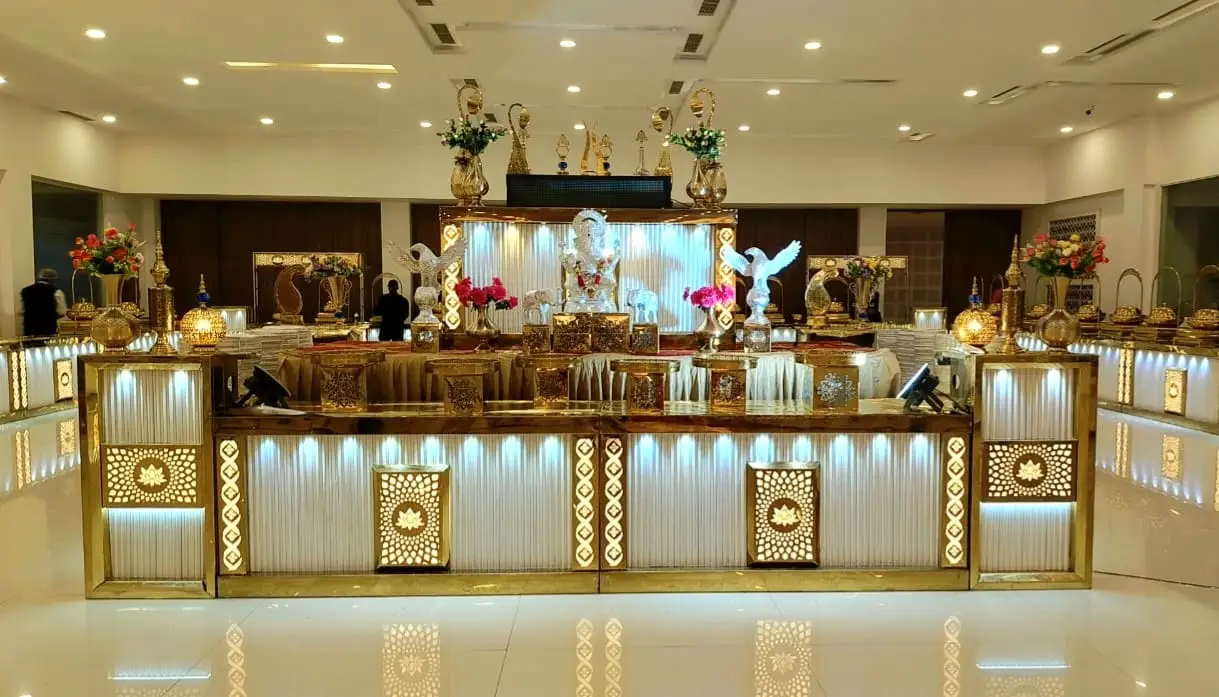 Elegant wedding venue table setup
